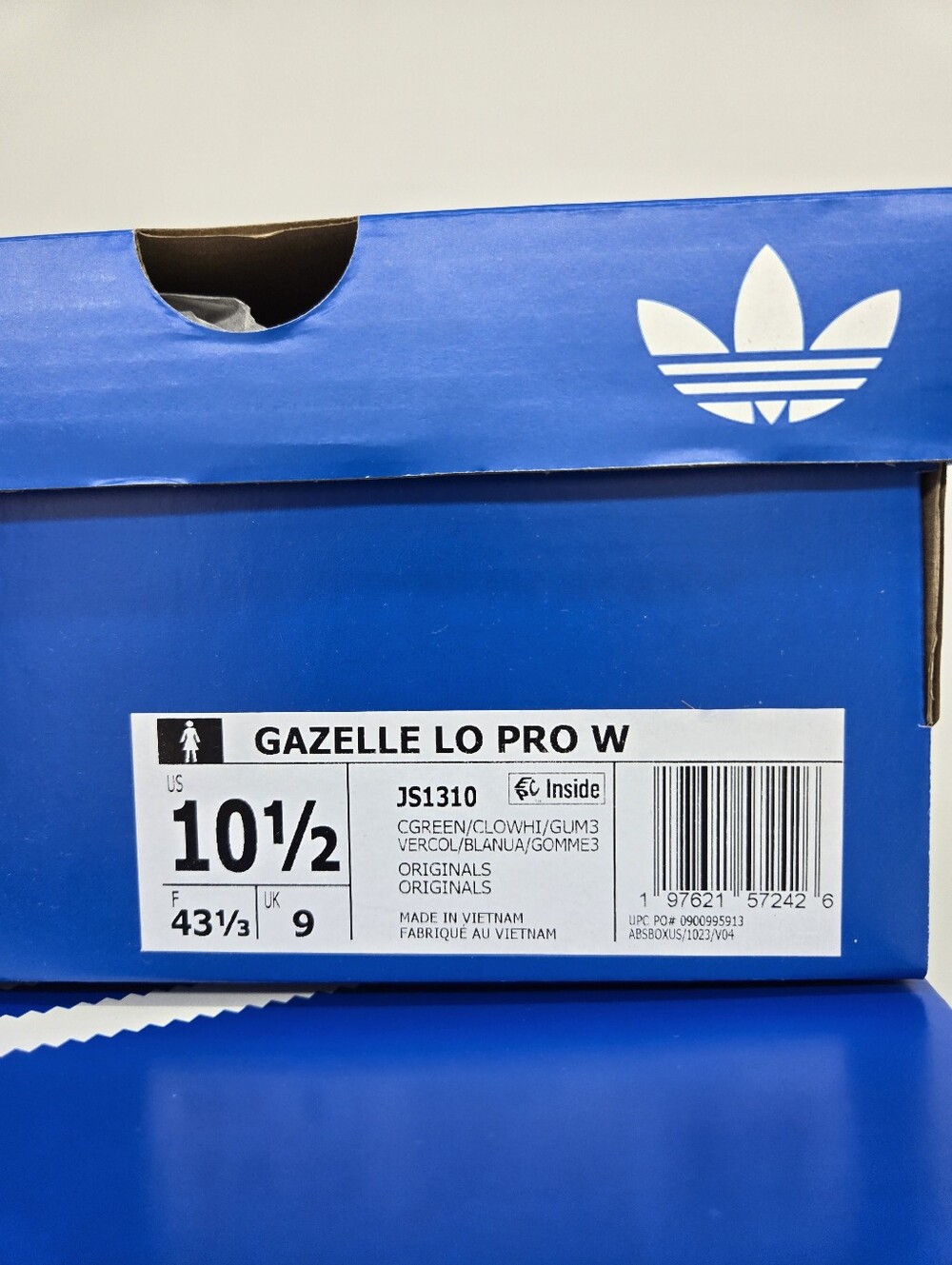 adidas Women's Gazelle Lo Pro JS1310 Collegiate Green White Gum Shoes Size 10.5 - Picture 8 of 8